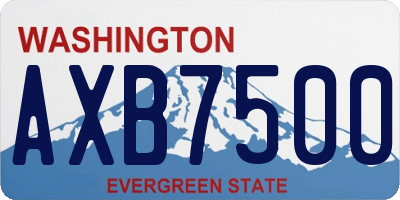 WA license plate AXB7500