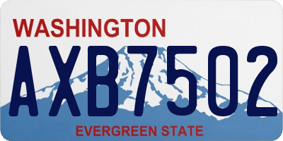 WA license plate AXB7502