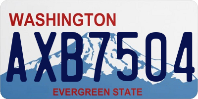 WA license plate AXB7504