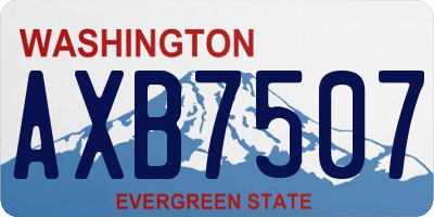 WA license plate AXB7507