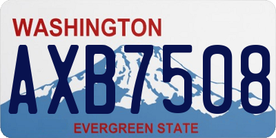 WA license plate AXB7508
