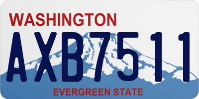 WA license plate AXB7511
