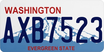 WA license plate AXB7523