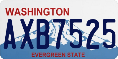 WA license plate AXB7525