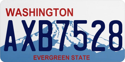 WA license plate AXB7528