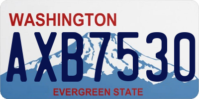 WA license plate AXB7530