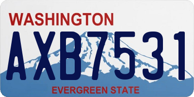 WA license plate AXB7531