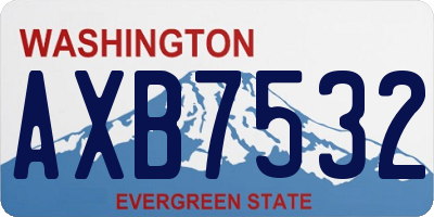 WA license plate AXB7532