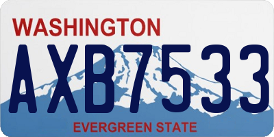 WA license plate AXB7533