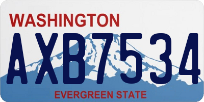 WA license plate AXB7534