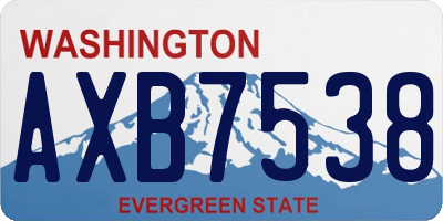 WA license plate AXB7538