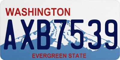 WA license plate AXB7539