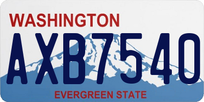 WA license plate AXB7540