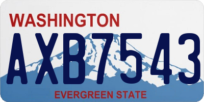 WA license plate AXB7543