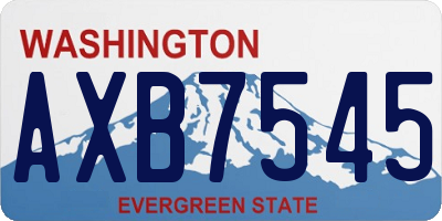 WA license plate AXB7545