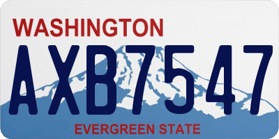 WA license plate AXB7547