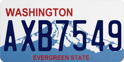WA license plate AXB7549