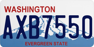 WA license plate AXB7550