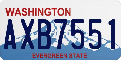 WA license plate AXB7551