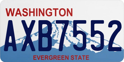 WA license plate AXB7552