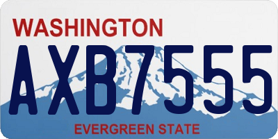 WA license plate AXB7555