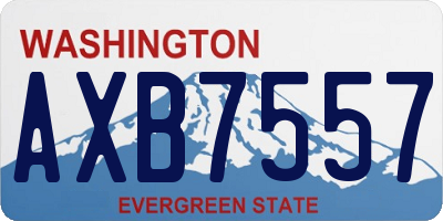WA license plate AXB7557