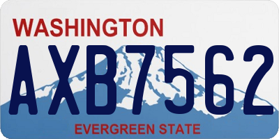WA license plate AXB7562
