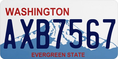WA license plate AXB7567