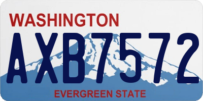WA license plate AXB7572
