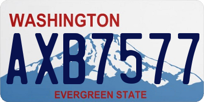WA license plate AXB7577