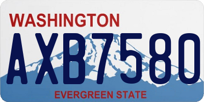 WA license plate AXB7580