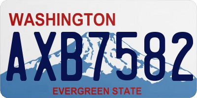 WA license plate AXB7582