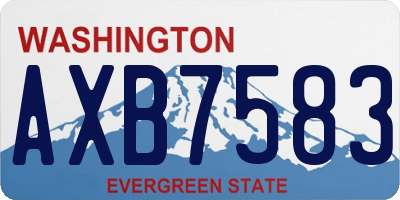 WA license plate AXB7583