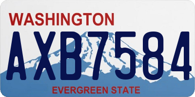 WA license plate AXB7584