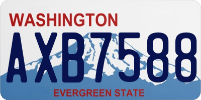 WA license plate AXB7588