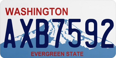 WA license plate AXB7592