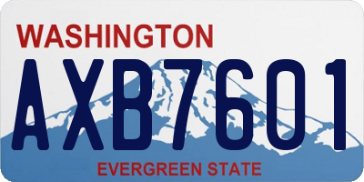 WA license plate AXB7601