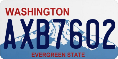WA license plate AXB7602