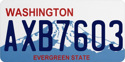 WA license plate AXB7603