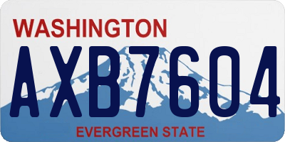 WA license plate AXB7604