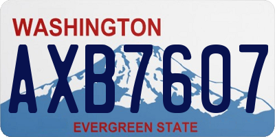 WA license plate AXB7607