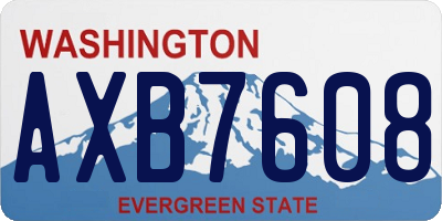 WA license plate AXB7608