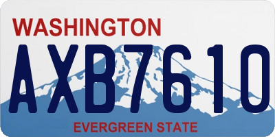 WA license plate AXB7610