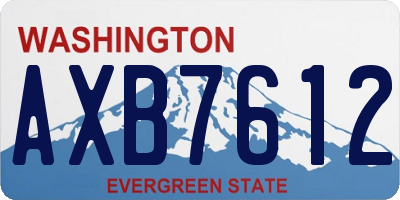 WA license plate AXB7612