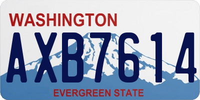 WA license plate AXB7614
