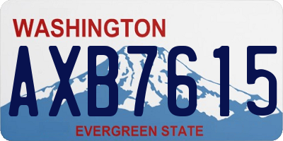 WA license plate AXB7615
