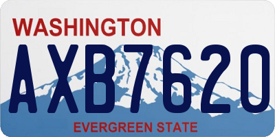WA license plate AXB7620
