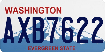 WA license plate AXB7622
