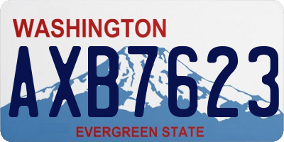 WA license plate AXB7623
