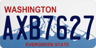 WA license plate AXB7627